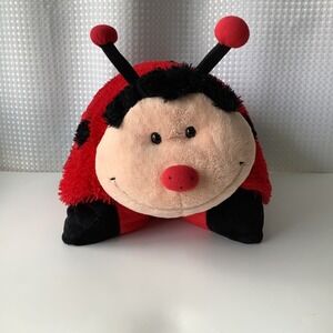 Retired Pillow Pets Ms Ladybug 18" Red Black Plush